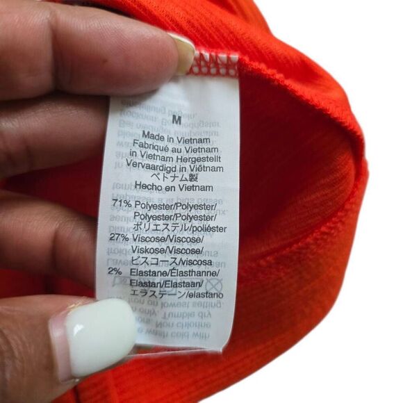 J. Crew Tie Front Tank Top Women's Medium Orange Button Down Sleeveless Stretch - Picture 6 of 8